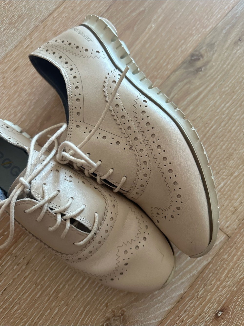 Cole Haan Women's Wingtip Oxfords in Light Beige